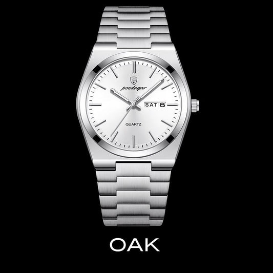 Poedagar Ultra-Thin Men’s Day-Date Calendar Watch Black Dial