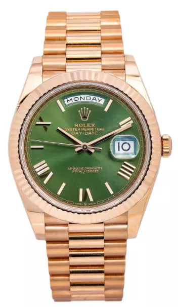 ROLEX DAY-DATE ROSE GOLD PRESIDENT WATCH GREEN DIAL