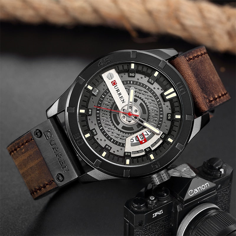 Curren  Wristwatch (Leather Strap)