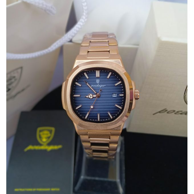 POEDAGAR Nautilus Rosegold Blue Dial