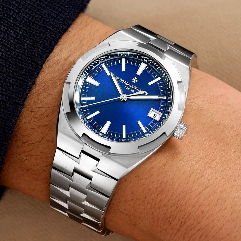 Overseas Self-Winding 41mm Steel Blue Dial Mens Bracelet Watch