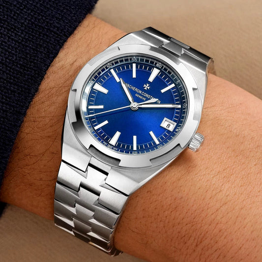 Overseas Self-Winding 41mm Steel Blue Dial Mens Bracelet Watch
