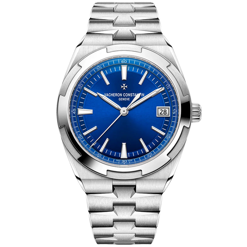 Overseas Self-Winding 41mm Steel Blue Dial Mens Bracelet Watch