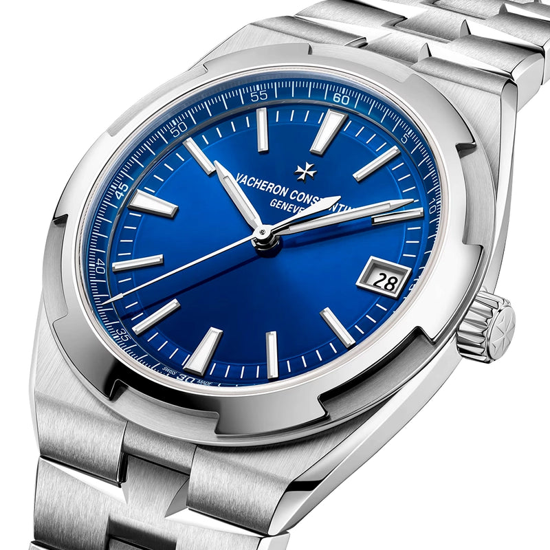 Overseas Self-Winding 41mm Steel Blue Dial Mens Bracelet Watch
