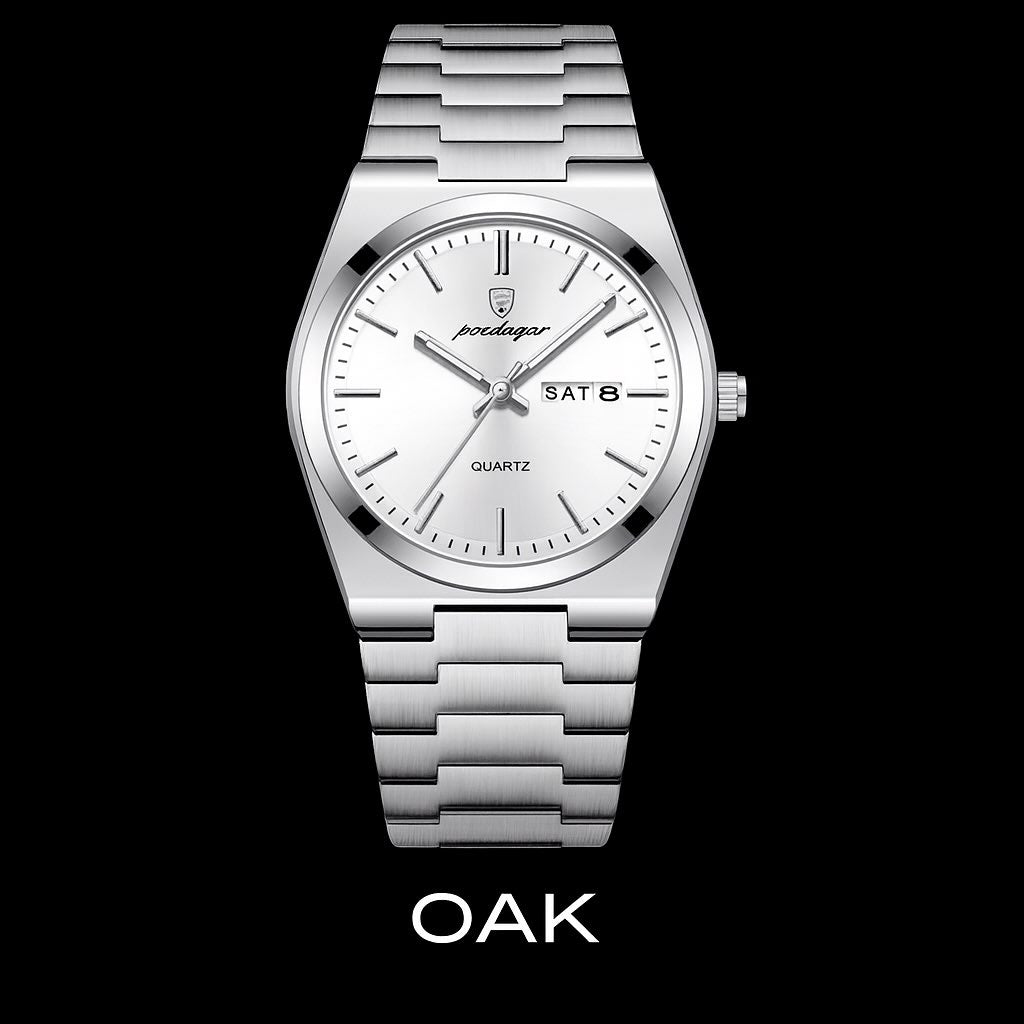 Poedagar Ultra-Thin Men’s Day-Date Calendar Watch Black Dial