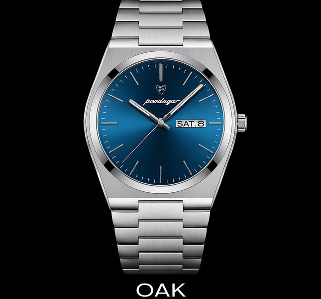 Poedagar Ultra-Thin Men’s Day-Date Calendar Watch Black Dial