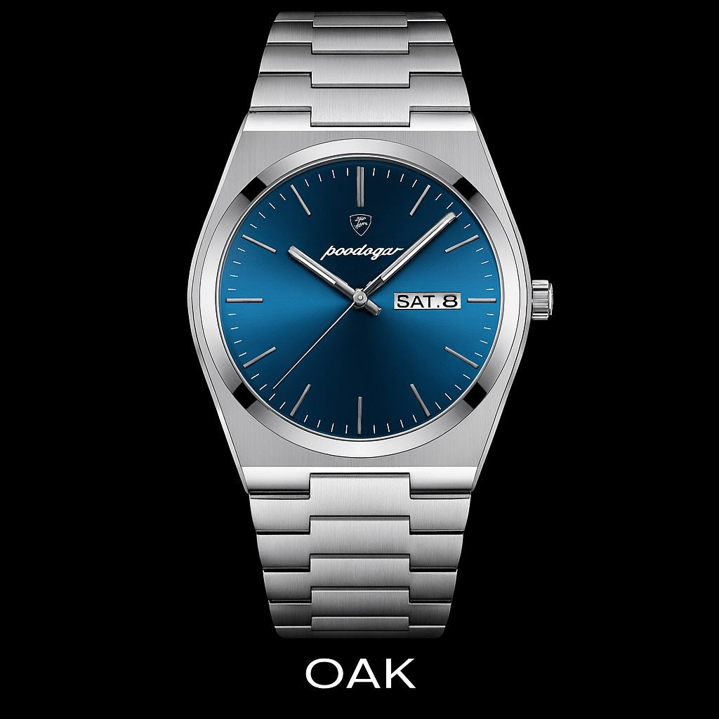 Poedagar Ultra-Thin Men’s Day-Date Calendar Watch Black Dial