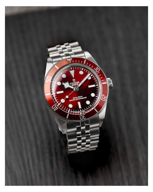Tudor Black Bay 58 automatic burgundy dial five-link steel bracelet 39 mm