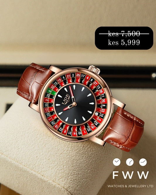 Lige Roulette Game Dial Fashion Mens Watch Waterproof