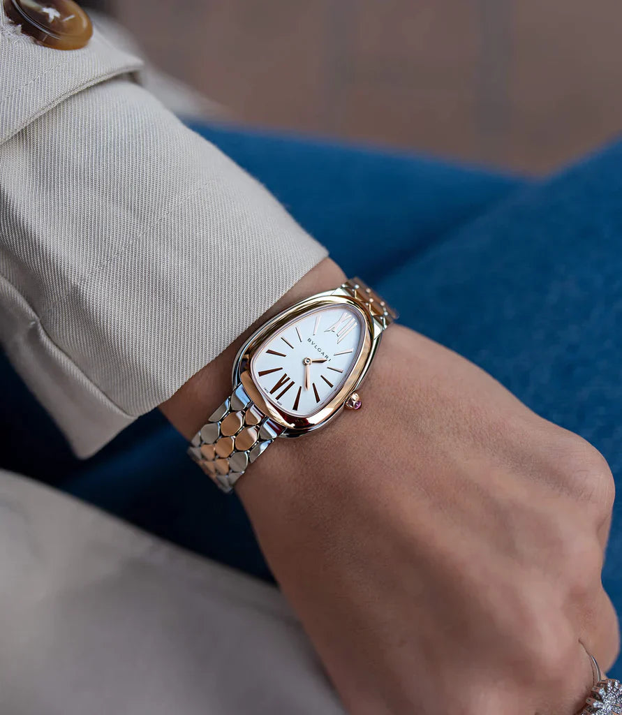 Women Bvlgari Serpenti Seduttori White Dial \