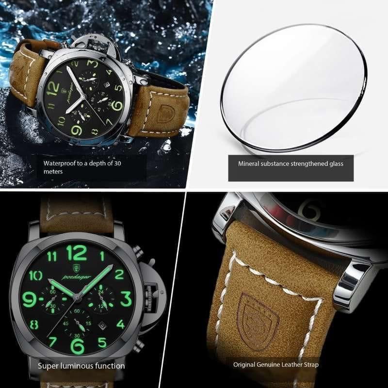POEDAGAR Luxury Watch for Man Waterproof