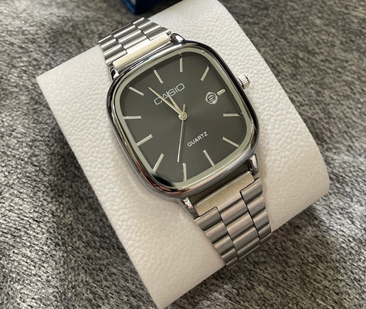 Square Casio Silver Black