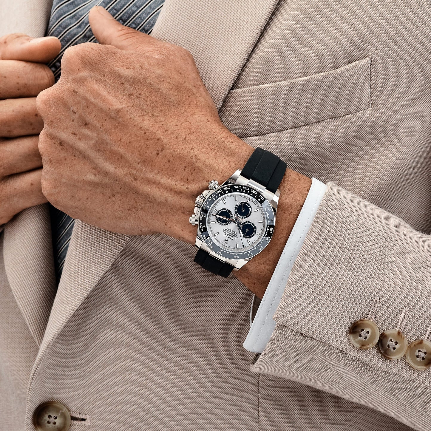 Rolex Daytona 'Ghost' White Gold Steel and Bright Black