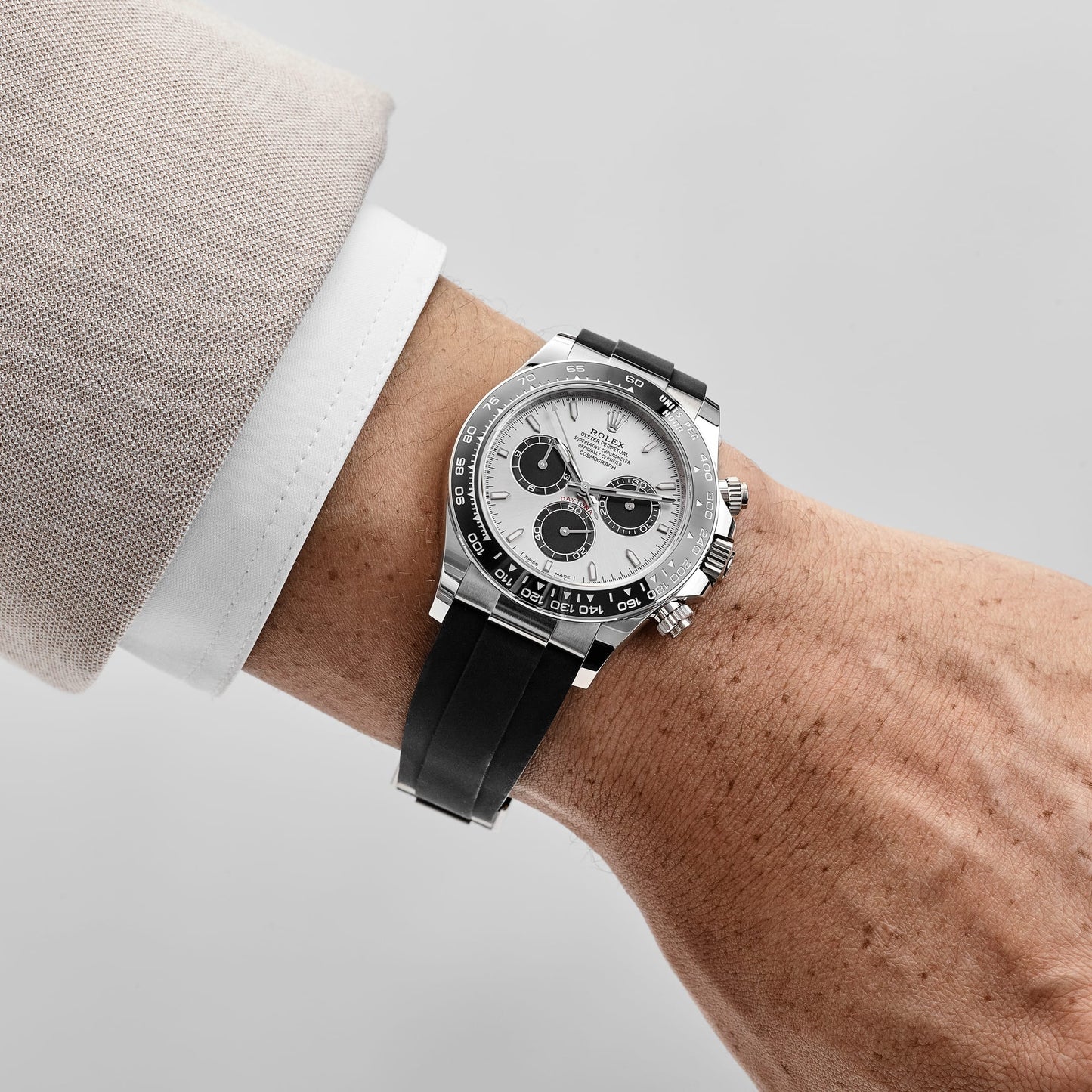 Rolex Daytona 'Ghost' White Gold Steel and Bright Black