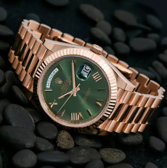ROLEX DAY-DATE  ROSE GOLD PRESIDENT WATCH GREEN DIAL